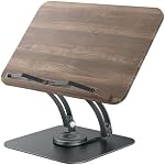 Tounee Support de livre pour la lecture, support de livre réglable avec 360° Base pivotante, support de livre de cuisine pliable avec clips de page élastiques pour partitions musicales, recette, tablette, ordinateur portable