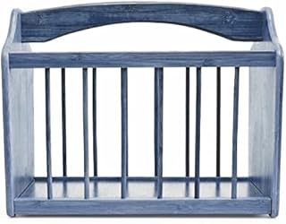 Optimal Products BAMBOO MAGAZINE RACK FREE STANDING MAIL NEWSPAPER HOLDER STORAGE SHELF STAND WHITE GREY BAMBOO (Grey), L