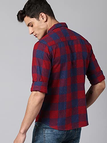 Image of Dennis Lingo Men's Cotton Checke Slim Fit Shirt