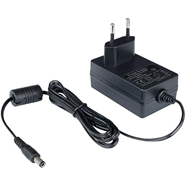 Poppstar zasilacz AC DC, zasilacz sieciowy 12V 2A (2000mA, 5,5/2,1mm) adapter prądu do obudowy dysków zewnętrznych, stacji dokujących itp.,150cm