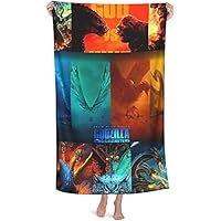NICHIYOBI Godzilla vs King Kong Beach Towels, 3D Digital Bath Towels