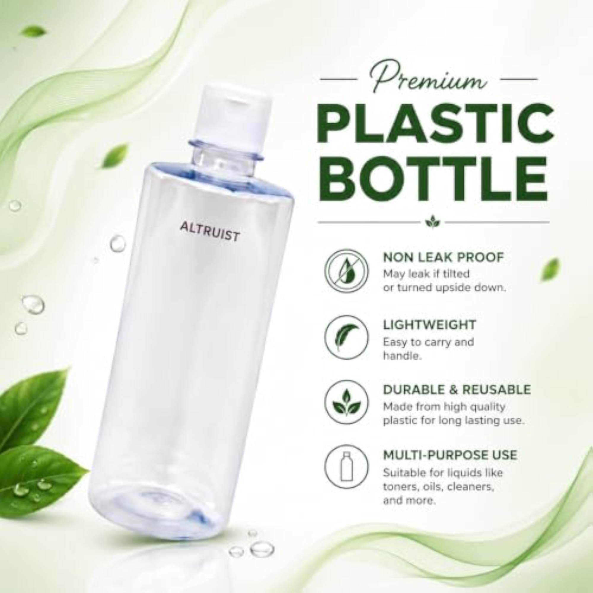 Empty Clear Plastic Sample Bottle Pack of 2