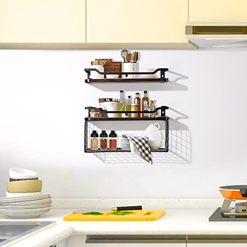 Floating Shelves Bathroom Over Toilet Shelves Wall Shelves For Bedroom Floating Shelf Wall Mounted Shelves Wood Shelves For Wall Decor Bathroom Wall Organizer Kitchen Shelves For Wall Storage (Brown) #TOP6