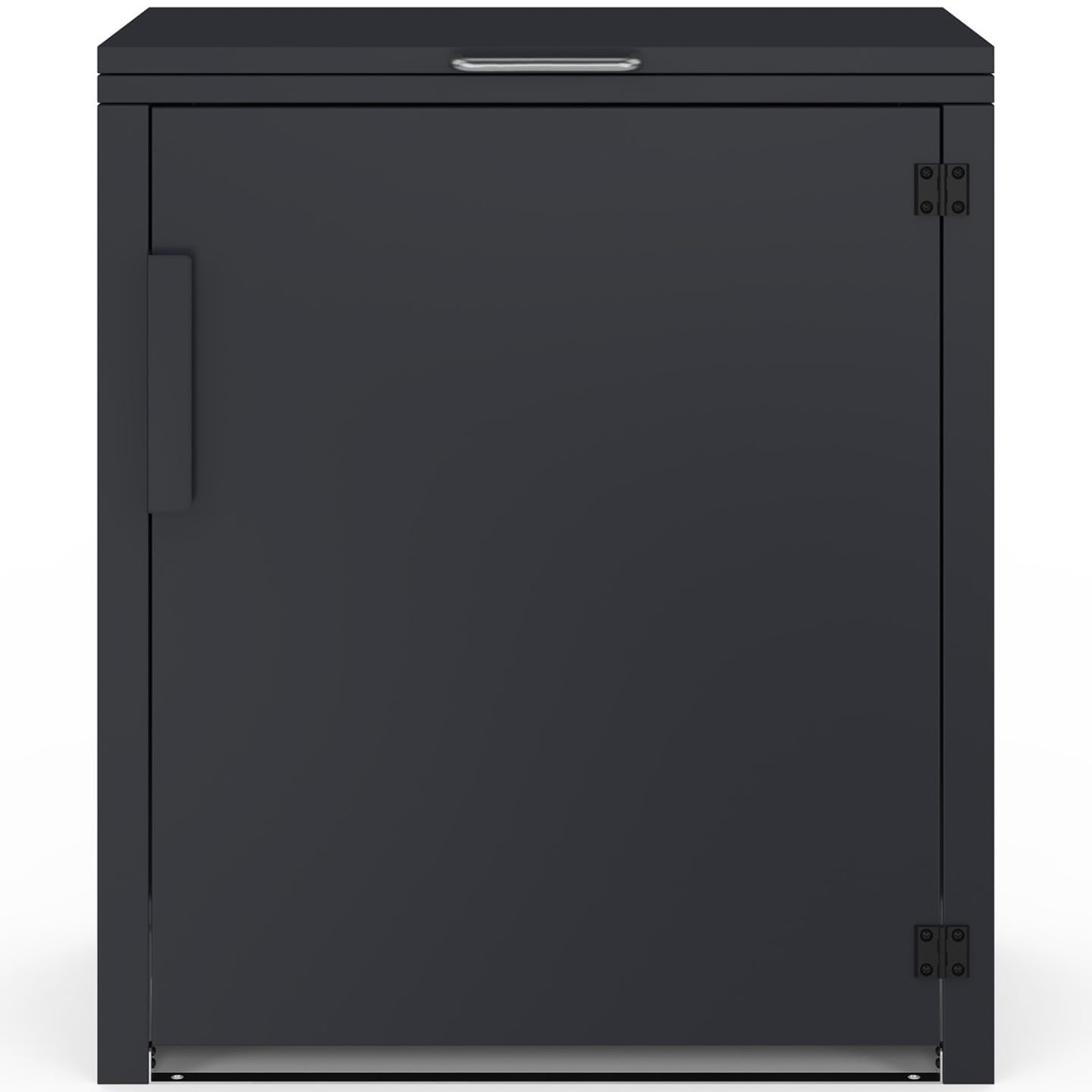 IDMarket - Gartenschrank aus Metall 70 x 40 x 80 cm Anthrazitgrau mit Aufstelldach Doppeltür und Regal