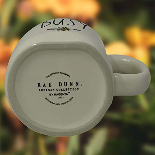 Taza Rae Dunn Busy Bee con tapa amarilla miniatura 4