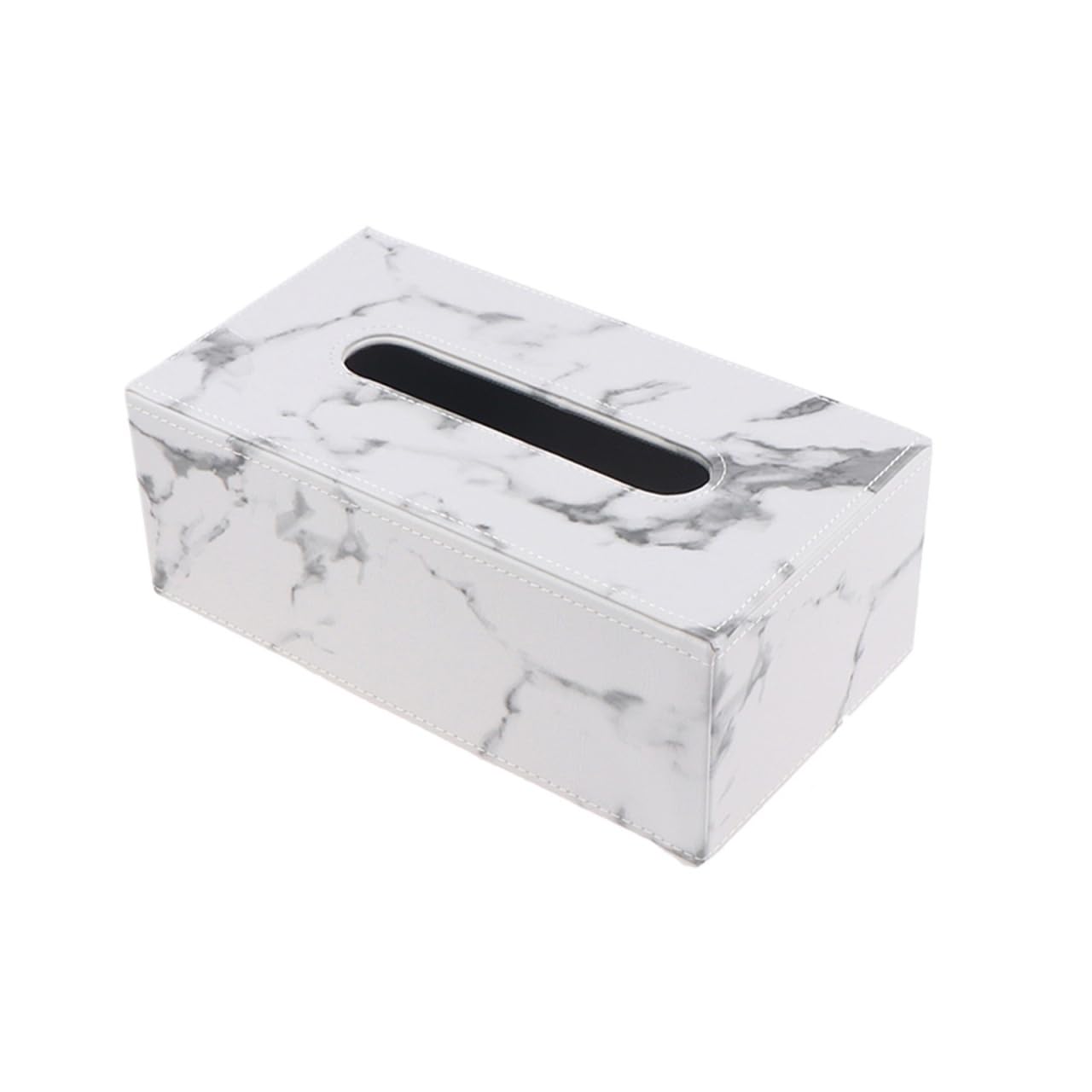 Tissue Box Modern Marble Rectangle Faux Leather Tissue Box Napkin Toilet Paper Holder Case Dispenser Home Decoration(Color2)