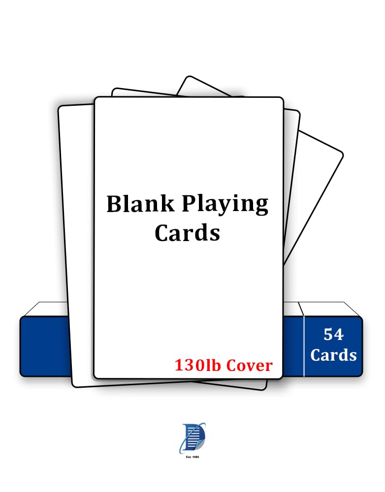 Blank Playing Cards (54 Cards) - 3.5 x 2.5 (Poker Size) - Thick Material - Easy to Write On! (Perfect for DIY Games or Flash Cards)