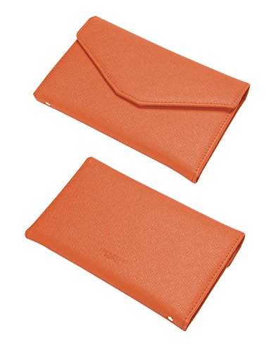 ZOPPEN Multi-purpose Rfid Blocking Travel Passport Wallet (Ver.4) Tri-fold Document Organizer Holder, 24 Orange - Thumbnail 4