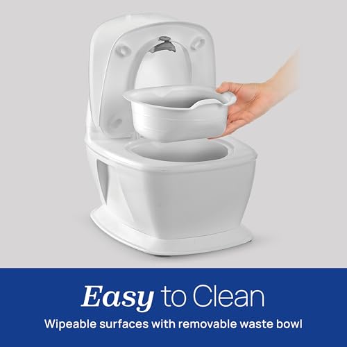 Image of Chicco Toddler Training Toilet with Flip-Up Seat and Lid, Easy-Clean Surfaces, Adjustable Soft-Flex Spray Shield, Flashing Lights and Flushing Sounds, For children up to 60 lbs.
