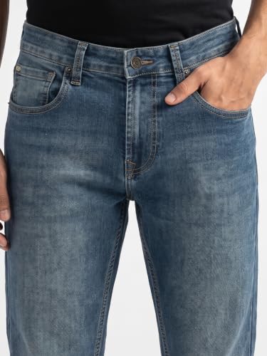 Image of Spykar Men's Rover Regular Fit Jeans | Mid Rise | Casual Denim | Stretch Fit | Jeans for Man