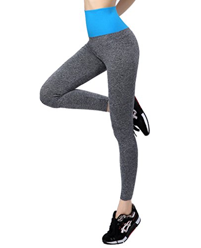 Qutool Leggings de sport/course à pied/yoga pour femmes Large bleu Cover
