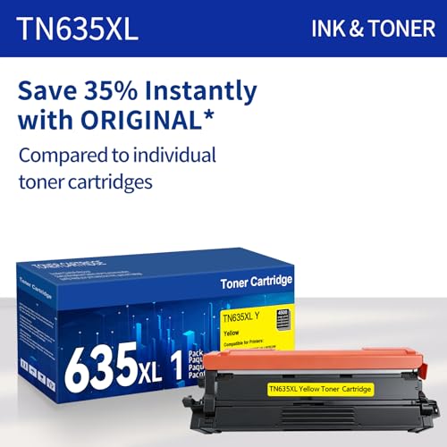 Toner jaune TN635XL haute capacité avec rendu colorimétrique précis - 6
