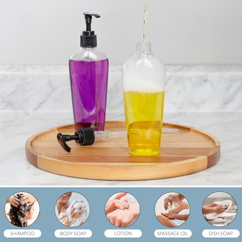 Cornucopia 8-Ounce Clear Oval-Shaped Plastic Lotion Bottles w/Pump Dispensers (8-Pack); Empty Containers for Lotion, Liquid Soap, Baby Care, Hand Care3