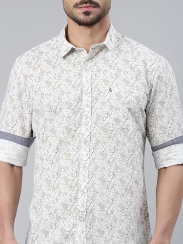 Image of Classic Polo Men's Full Sleeve Multicolor Polo Neck Slim Fit All-Over Print Cotton Shirt