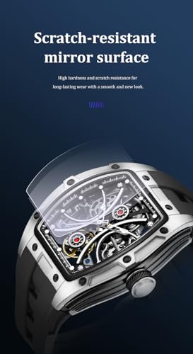 Image of ALIX Automatic Mechanical Watch Silicone Band Water-Resistant Stylish Gift for Men