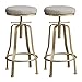 Drehbare Barhocker 2er-Set, Küchenbarhocker aus Samt, Thekenhöhe Barhocker, Verstellbare Barhocker, Frühstücksbarhocker, Grau