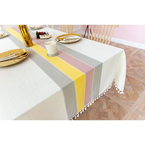 Nappe rustique rectangulaire vintage anti-poussière pour table de repas