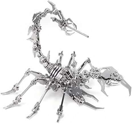 Wollet Steel Warcraft 3D Metal Scorpion Puzzle for Adults and Teens, DIY Puzzle Model Kits for Adults, Scorpion Toy, Desk Ornament, 3D Animal Puzzle