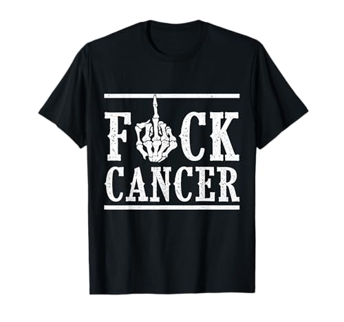 Fuck Cancer Middle Finger Bone Skeleton Cancer Survivor T-Shirt