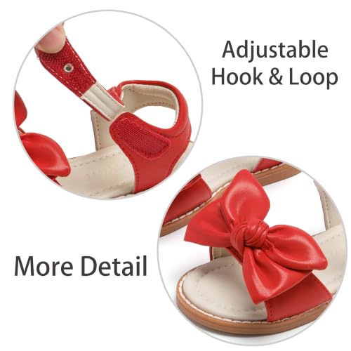 Image of ESTINE Toddler /Little Kid Girls Bow Open Toe Flat Evening Dress Sandals