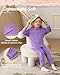 Jecson Toddler Girl Clothes Sets: Soft Warm Stretchy Outfits Rose Pattern Sweatshirts & Jogger Pants Cute Winter Home Outdoor 4T Purple