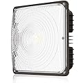 CINOTON 60W LED Canopy Lights UL Listed, 100-277V Commercial Canopy Lights Outdoor IP65 Waterproof, 5600LM for Gas Station Garage Warehouse Shop Carport Industrial, 9.5"x9.5" 5000K Daylight 1 Pack