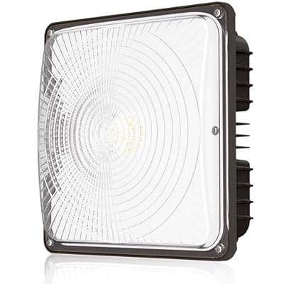 CINOTON 60W LED Canopy Lights UL Listed, 100-277V Commercial Canopy Lights Outdoor IP65 Waterproof, 5600LM for Gas Station Garage Warehouse Shop Carport Industrial, 9.5"x9.5" 5000K Daylight 1 Pack