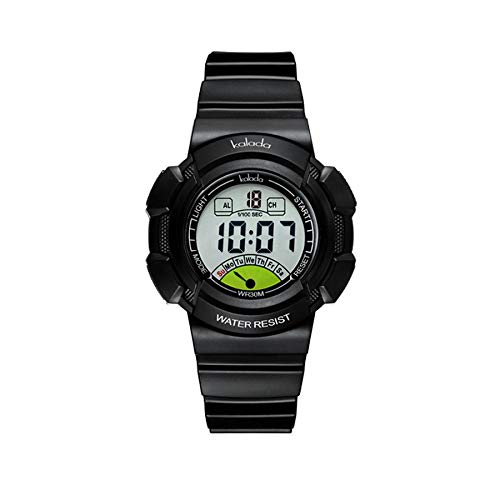 CXJC Watch électronique de Température Girl Température 3ATM imperméable, 6-14 Junior High School School Students Montre de Quartz décoratif, Montre de Sport Antichoc (Color : Noir)