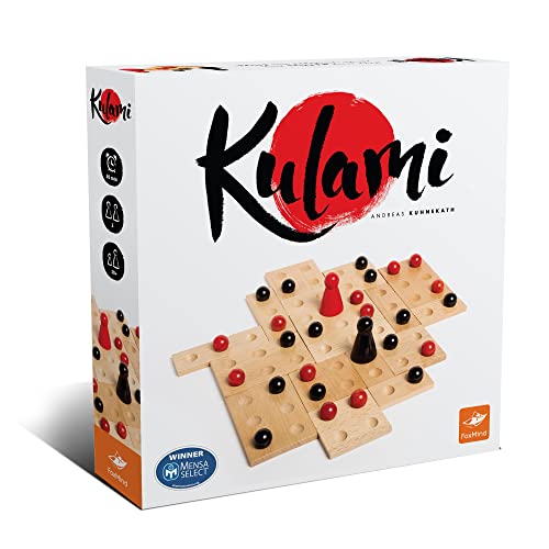 FoxMind Games: Kulami, Simple Zen Abstract Strategy Game, Wooden Tiles and Marbles, 2 Player Game, for Ages 10 and up