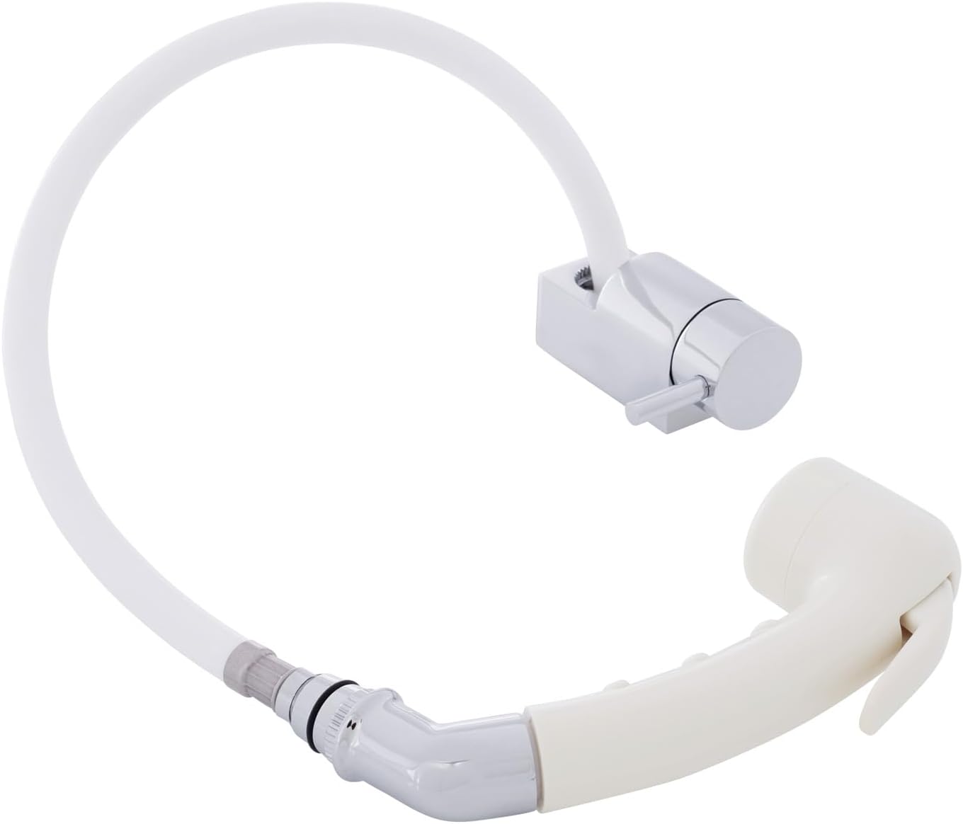 Ambassador Marine Aidack- Pull-Out Deck Tap (Cold Only) (Small Warm White Sprayer (No Hook), 10' White Rubber Hose) (Chrome/Warm White) 134-1748-CW-W