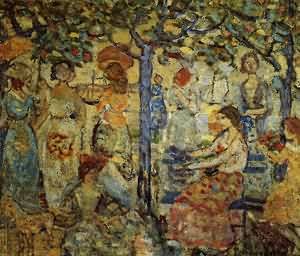 Peinture à l'huile Acadia Maurice Prendergast pour décorer un grand salon lumineux 30x36"