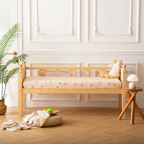 Image of SDY Dog Jersey Crib Sheets, Cute Animal Crib Sheets for Standard CribMattress&Toddler Bed Mattress Cover,2 Packed, Size52 x28 x8, Super Soft Jersey Fitted Sheet for Baby Boys and Girls