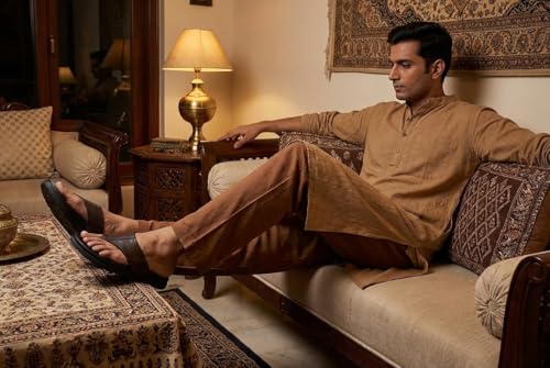 Image of GIBBON'S Series Men's Leather Sandals|Ethnic, Formal, Office Slipper for Man