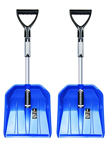 2X Auto-Schneeschaufel – Teleskopische Schneeräumer - Kunststoff-Blatt, Aluminium-Stiel