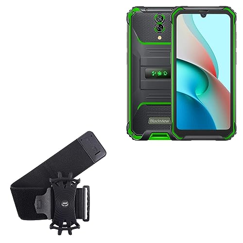 BoxWave Holster Compatible with Blackview BV7200 - ActiveStretch Sport Armband, Adjustable Armband for Workout and Running - Jet Black