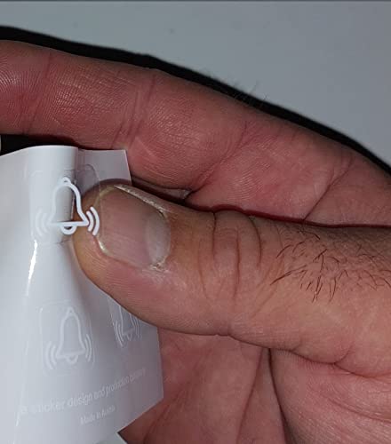 6 Stück Schalter Aufkleber Glocken Aufkleber in weiß als Klingel Glocken Symbol (RP19/1) (12 mm)