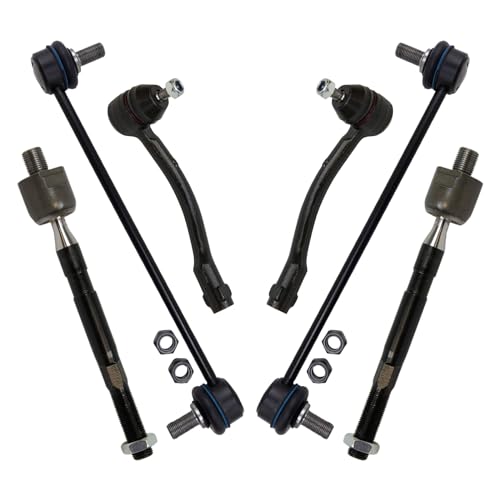 TRQ Front Steering,Suspension,& Drivetrain Kit Sway Bar Stabilizer Link Tie Rod Compatible with 2012-2017 Hyundai Accent Kia Rio