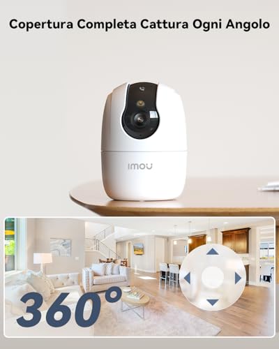 Imou 3K Telecamera WiFi Interno con One-Touch Chiamata, 5MP Videocamera Sorveglianza con Crociera Automatica, Rilevamento AI Umano/Animali, Visione Notturna a Colori, Modalità Privata, 2,4/5GHz - Immagine 5