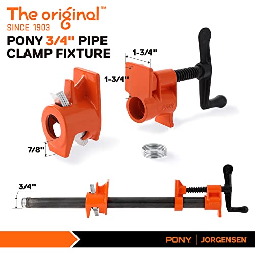 Pony Pipe Clamps 3/4 Inch, 2-Pack 50 Wood Gluing Pipe Clamp Fixture For 3/4 Inch Black Pipe #TOP2