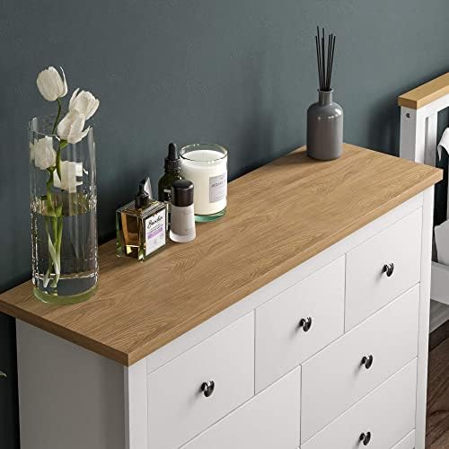 Vida Designs Arlington 4+3 Chest of Drawers Cabinet Storage Modern Bedroom Furniture (White)
