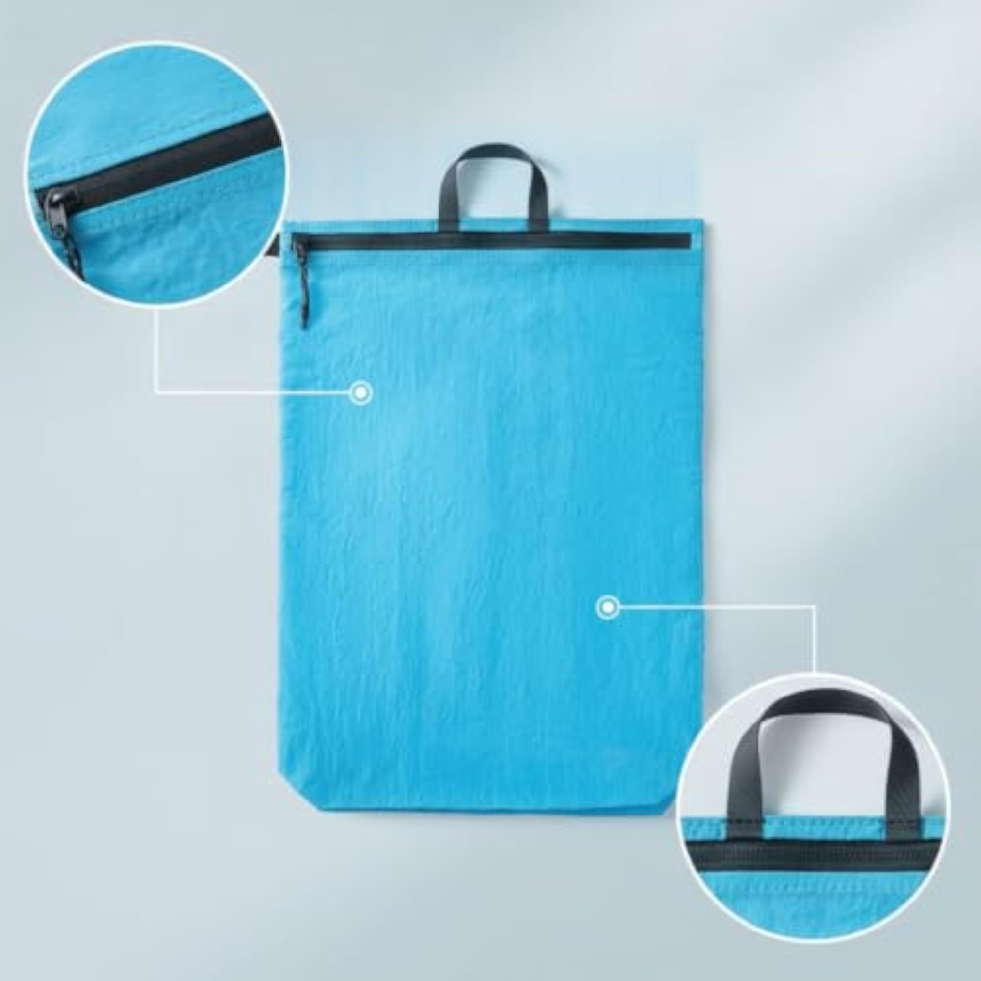 Lightweight Zippered Pouch Waterproof Tote Bag with Handle