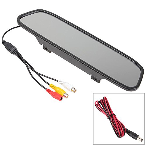 Ponpy 4.3" Tft Color Lcd Screen 2 Video Input Car Rear View Mirror Monitor Vehicle Parking In-Mirror Monitor For Dvd/Vcr/Car Reverse Camera #TOP6