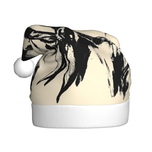 Woshuwo Chapeau de Père Noël cowgirl vintage pour adulte