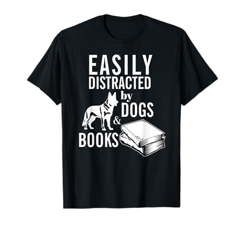 Pastore tedesco facilmente distratto da libri e cani Maglietta