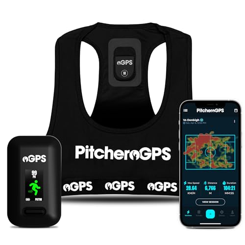 PitcheroGPS Rastreador e colete de jogador - Rastreador de desempenho desportivo, rastreia 18 métricas-chave - inclui 12 meses de subscrição para futebol, rugby e hóquei