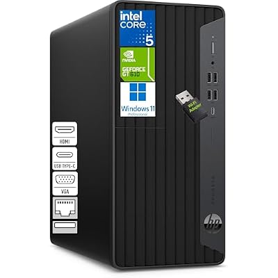 HP Prodesk Desktop Computers PC for Home & Office Business, Intel i5-10400F (8GB DDR4, 256GB PCIe SSD), Compact & Silent Design, Triple-Display Support, WiFi Adapter, Keyboard & Mouse, Windows 11 Pro