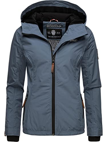 MARIKOO leicht gefütterte Damen Übergangsjacke kurz Outdoor-Jacke mit Jersey-Innenfutter und