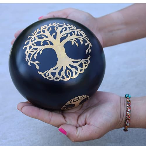 Image of The Healing Store 4 inch Singing Bowl | Tibetan Prayer Instrument With Wooden Stick | Meditation Bowl | Music Therapy | Buddhist Prayer Instruments (BLACK TREE)
