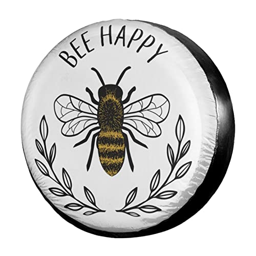 Foruidea Bee Spare Tire Cover Dust-Proof Wheel Tire Cover Fit Trailer, RV, SUV and Many Vehicle 16 Inch