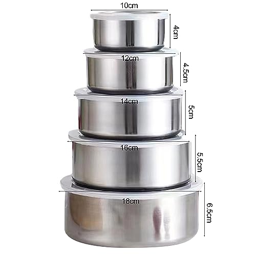 Set 5 piezas tazones de acero inoxidable para alimentos miniatura 2
